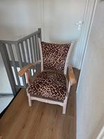 Retro stoel met giraffe print - comfortabel en stevig, Ophalen, Gebruikt, Bruin, Stof