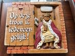 Grappig WC-bord met tekst Op deze troon is iedereen gelijk!', Ophalen of Verzenden, Gebruikt