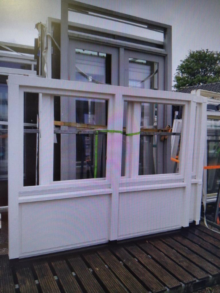 Kozijn met 2 x draaikiep ramen, Tuin en Terras, 200 cm of meer, Nieuw, Ophalen of Verzenden, Glas