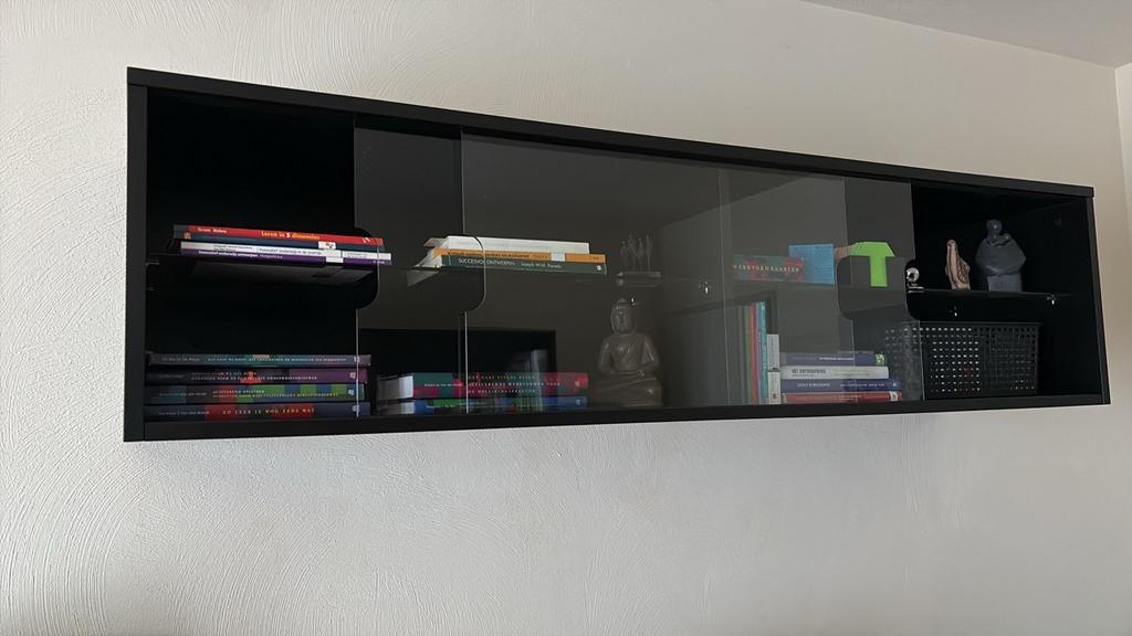 IKEA Galant Bovenkast Glazen schuifdeur 160x40cm ZGAN, Ophalen, 150 tot 200 cm, Zo goed als nieuw, Minder dan 100 cm