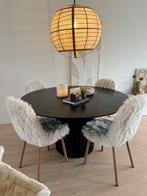 HKliving Pillar ronde eettafel – Ø 140 cm – zwart, Huis en Inrichting, Tafels | Eettafels, Ophalen, Gebruikt, Rond, Vier personen