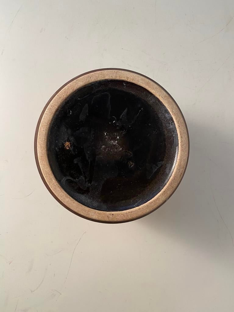 Keramiek oranje planter / bloempot , jaren 60, Gebruikt, Binnen, Ophalen of Verzenden, Onbekend