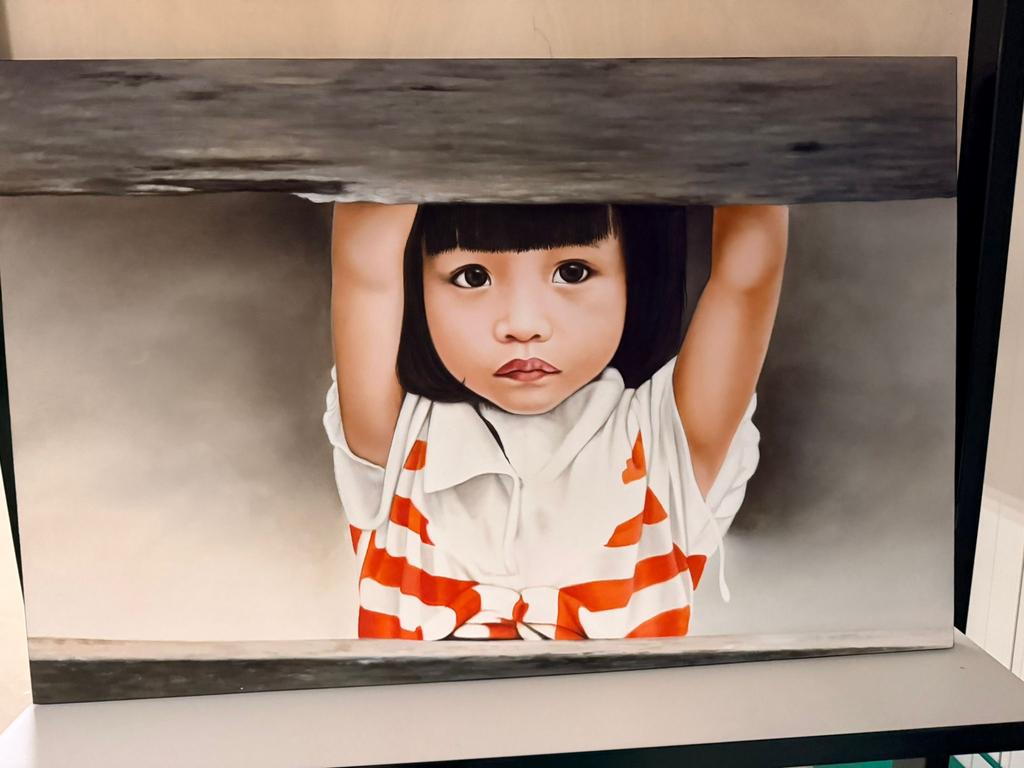 Schilderij kid from Thailand, Antiek en Kunst, Ophalen