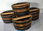 Bloemkuip/bloembak wijnvaten  4 stuks, Eikenhout, Ophalen of Verzenden, Nvt, Nvt