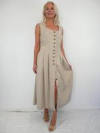 *Abfab Vintage Linnen Folklore Doorknoop Jurk 44*, Kleding | Dames, Your Sixth Sense, Beige, Maat 42/44 (L), Ophalen of Verzenden