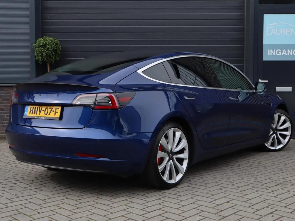 Tesla Model 3 Performance AWD 75 kWh € 19.995,00, Auto's, Tesla, Automaat, Stof, Blauw, Vierwielaandrijving