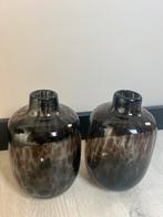 Set van 2 cheetah panterprint vaasjes zwart, Huis en Inrichting, Woonaccessoires | Vazen, Zwart, Ophalen of Verzenden, Minder dan 50 cm