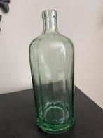 Oude groene glazen fles - Brocante decoratie, Ophalen of Verzenden