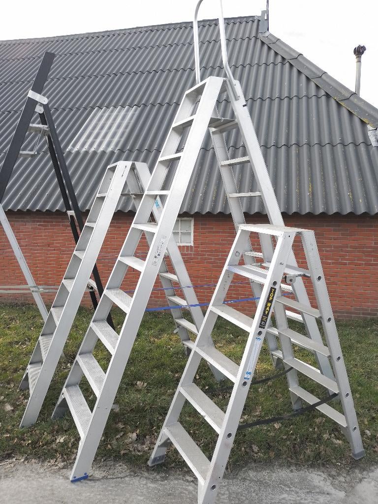 steiger werktrap ALU bouwtrap 6-10tree trappen kamersteiger, Doe-het-zelf en Verbouw, Steigers, Ophalen, Gebruikt, Rolsteiger of Kamersteiger