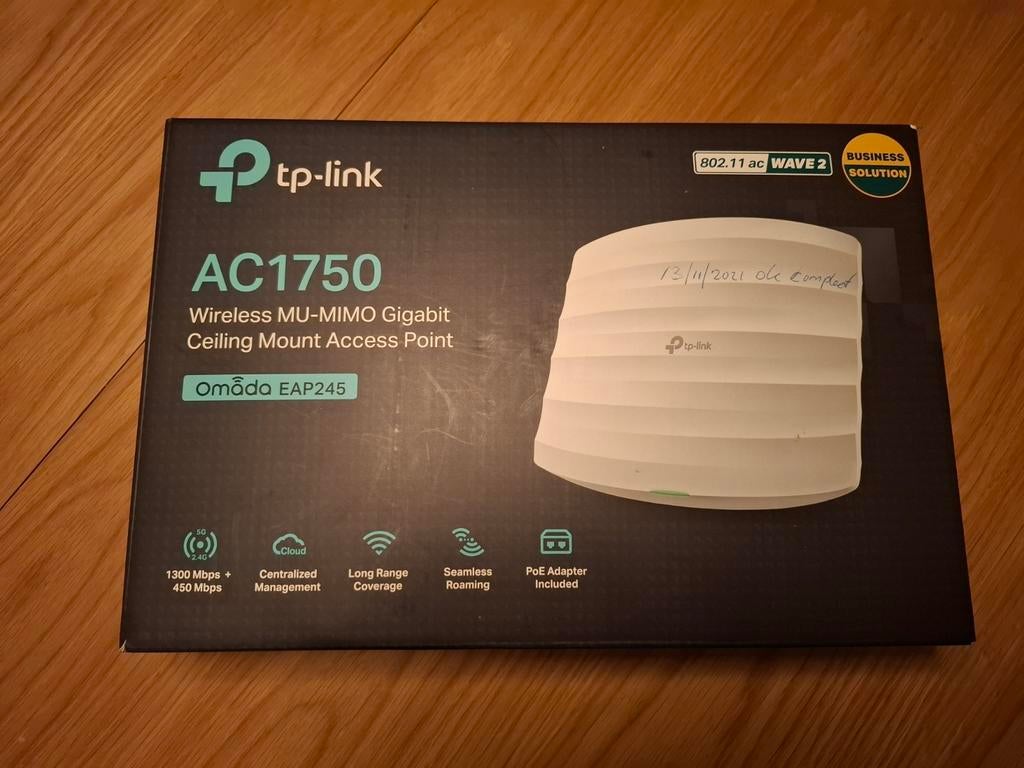 TP-Link Omada EAP245 AC1750 Access Point met PoE Adapter, Computers en Software, Accesspoints, Zo goed als nieuw, Ophalen of Verzenden
