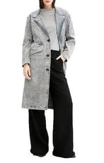 denim grijs spijkerjas jas trenchcoat 36 38 vintage rock, Bonprix, Ophalen of Verzenden, Zo goed als nieuw, Maat 36 (S)