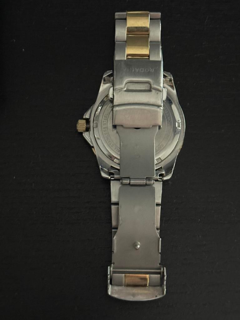 Rodania herenhorloge met waterschade, Overige merken, Gebruikt, Staal, Polshorloge