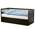 Zwart uitschuifbaar bed, Huis en Inrichting, Slaapkamer | Bedden, Ophalen, Gebruikt, 90 cm, Eenpersoons