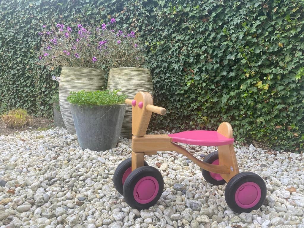 Houten loopfiets, Kinderen en Baby's, Speelgoed | Buiten | Voertuigen en Loopfietsen, Ophalen, Zo goed als nieuw, Loopfiets