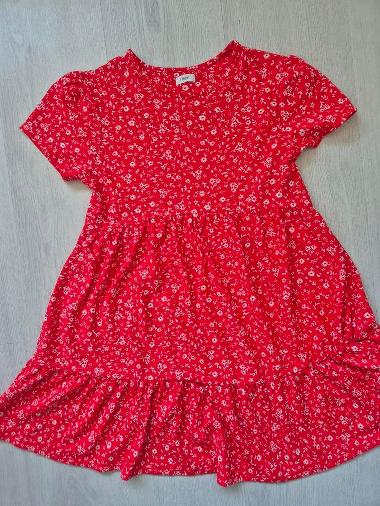 NEXT, zomerjurkje ( rood met witte bloemetjes) maat 140, Ophalen of Verzenden, Zo goed als nieuw, Meisje, Jurk of Rok