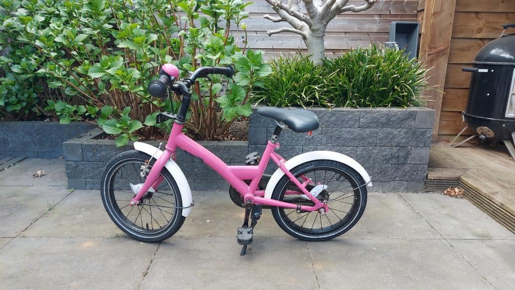 Meisjes fiets - 16 inch, Fietsen en Brommers, Fietsen | Kinderfietsjes, Ophalen, Gebruikt, Terugtraprem, 16 tot 20 inch