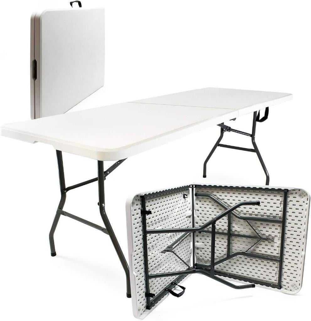 Partytafel te huur - buffettafel - uitklapbaar - eettafel, Kunststof, Zo goed als nieuw, Vijf personen of meer, 150 tot 200 cm