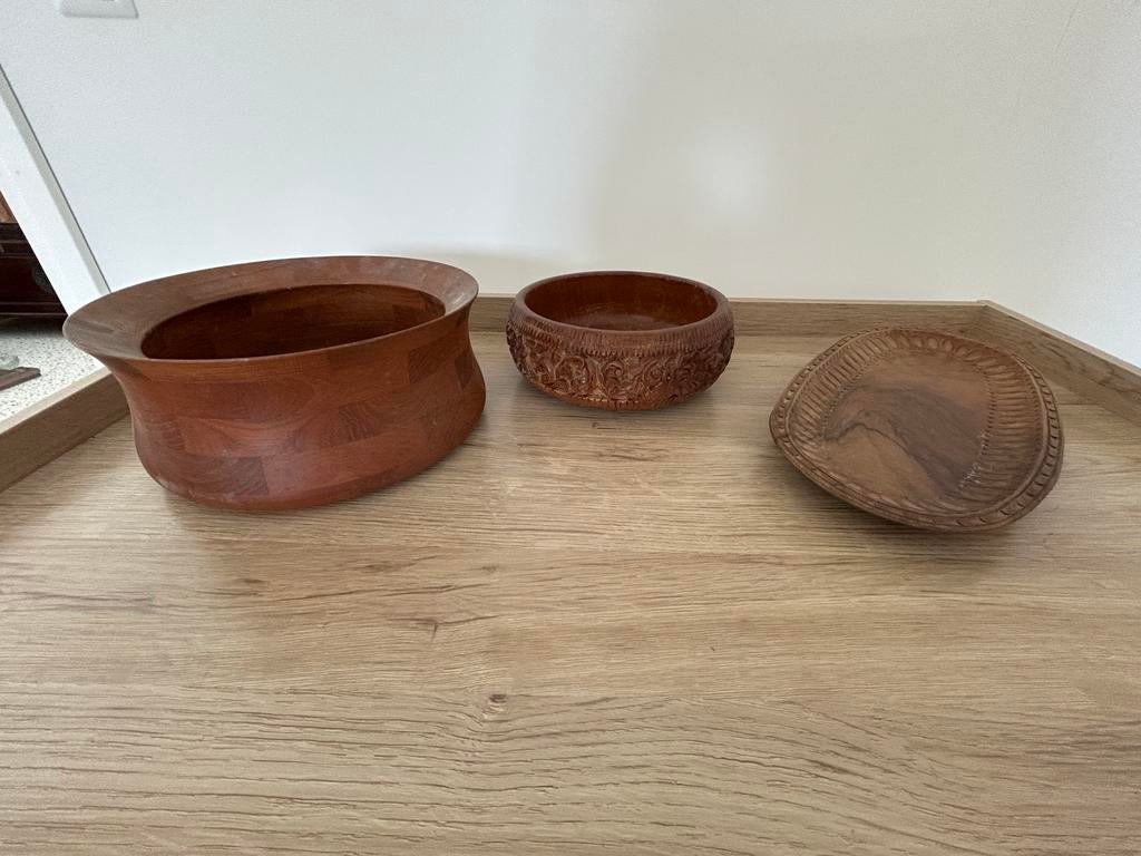 Diverse houten schalen., Ophalen, Overige materialen, Overige stijlen, Schaal of Schalen