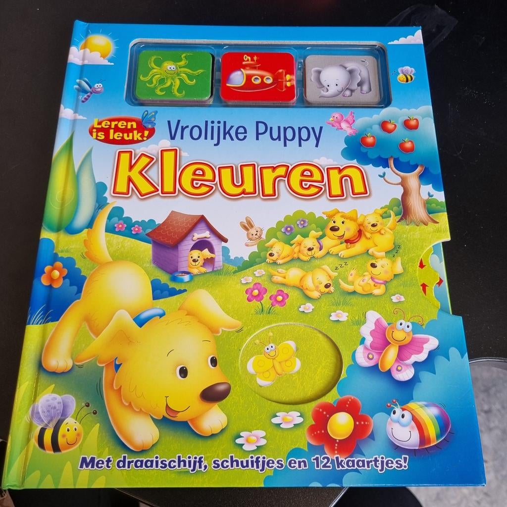 Vrolijke Puppy Kleuren boek met draaischijf en schuifjes, Ophalen of Verzenden, Zo goed als nieuw, Non-fictie