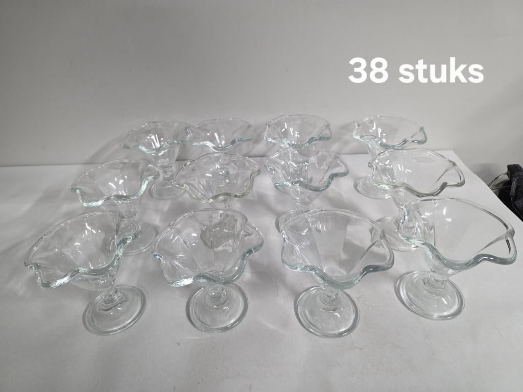 38 stuks ijscoupe Nieuw, Ophalen of Verzenden, Nieuw, Glas, Overige stijlen