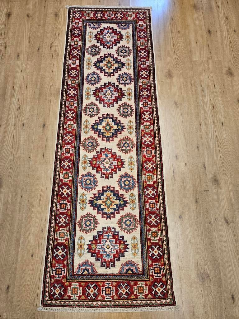 Handgeknoopt oosters tapijt loper kazak 182x57