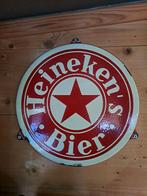 Mooi oud emaille bord Heineken.s Bier, Ophalen of Verzenden, Gebruikt, Reclamebord