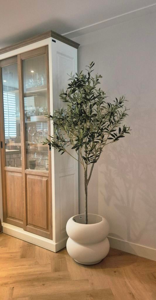 Aller mooiste Richmond Vitrinekast - Eiken Hout, Met deur(en), 100 tot 150 cm, Glas, Ophalen of Verzenden