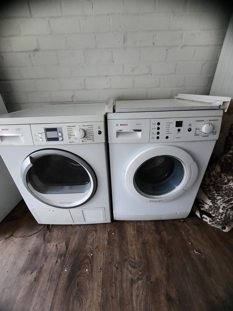 Setje wasmachine en condensdroger Bosch, 6 tot 8 kg, Ophalen of Verzenden, 85 tot 90 cm