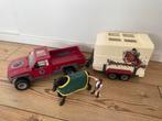 Schleich truck en trailer met paard en poppetje, Ophalen of Verzenden, Gebruikt, Jongen of Meisje