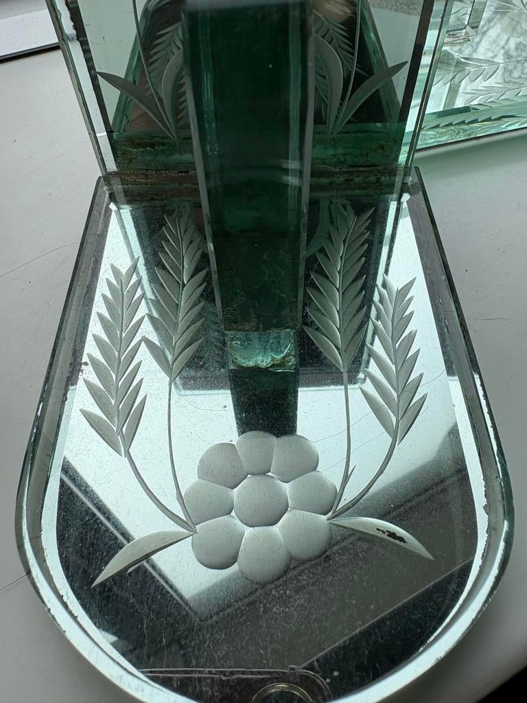 Antieke art deco boekensteun groen glas, Antiek en Kunst, Ophalen of Verzenden