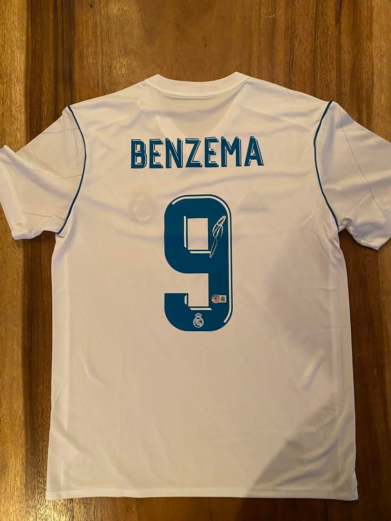 Gesigneerd Real Madrid shirt Benzema met Beckett COA, Ophalen of Verzenden, Nieuw, Buitenlandse clubs, Shirt