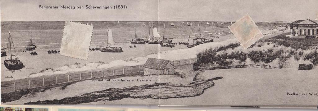 035 Panorama Mesdag van Scheveningen 1881 Mapje van 12 fotos, Verzenden, 1940 tot 1960, Ongelopen, Zuid-Holland