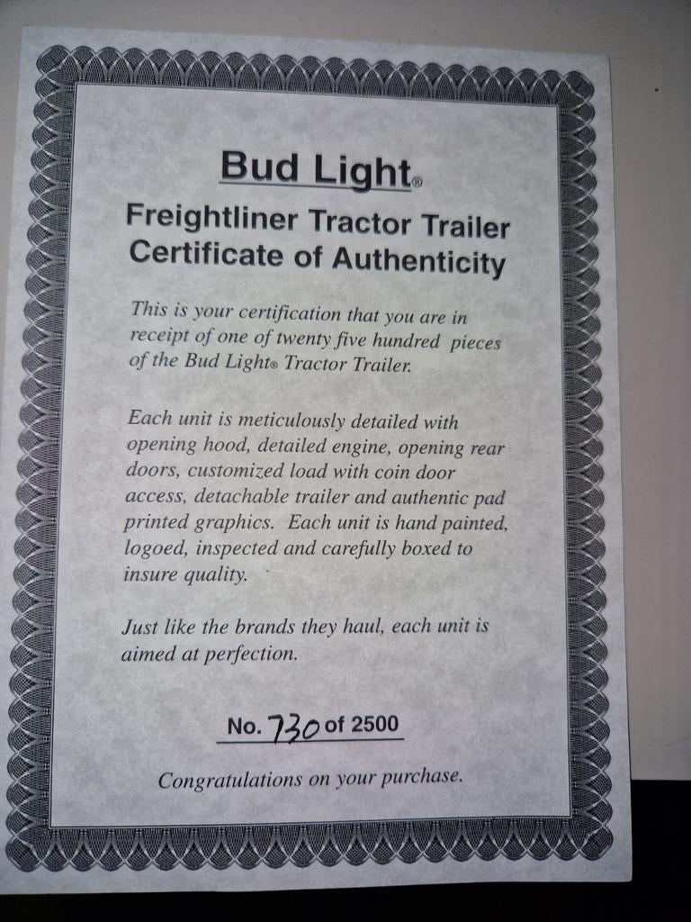 2 Amerikaanse Trucks met doos - Bud Light & Budweiser, Ophalen of Verzenden