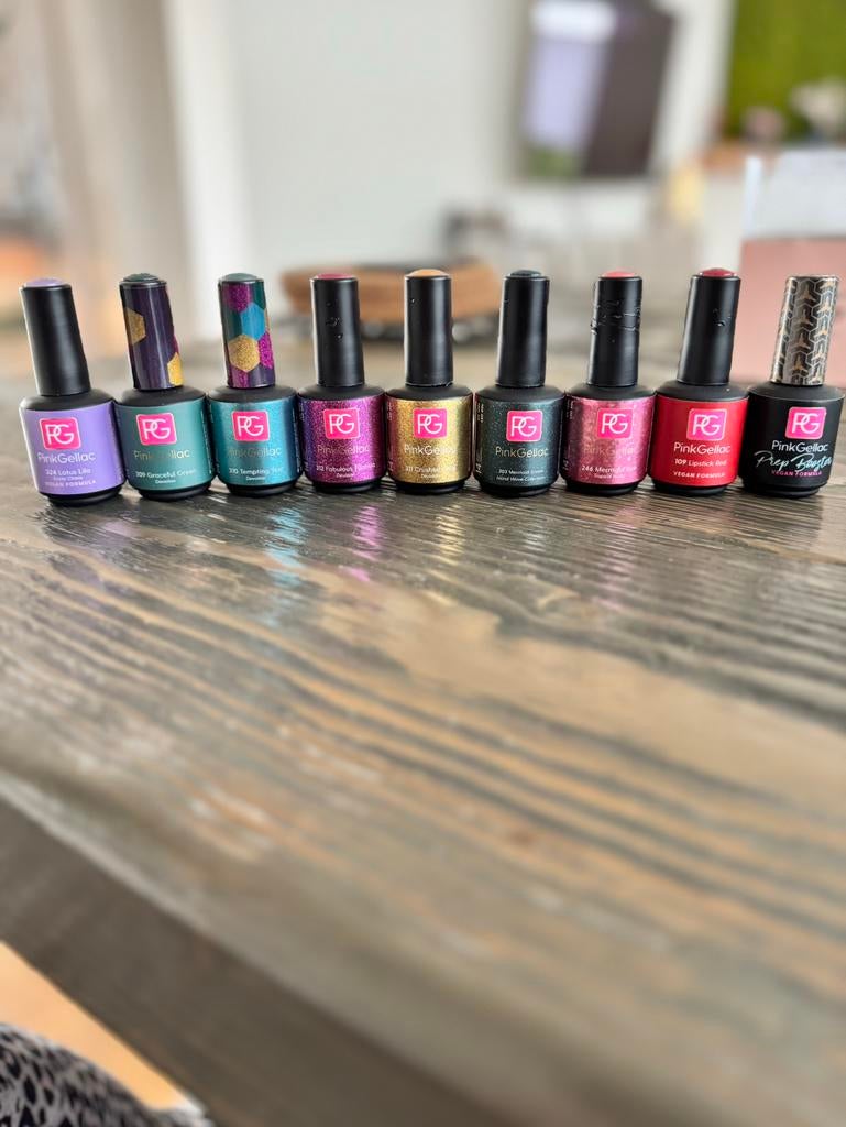 18 pink gellac kleurtjes, Overige kleuren, Verzenden, Zo goed als nieuw, Handen en Nagels