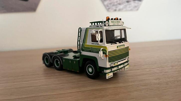 Tekno Scania 141 vd Hoeven, Hobby en Vrije tijd, Modelauto's | 1:50, Zo goed als nieuw, Bus of Vrachtwagen, Tekno, Ophalen of Verzenden