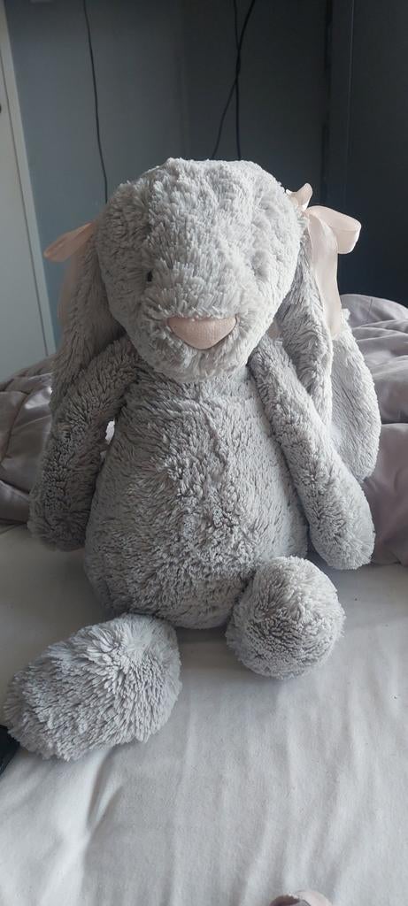 Jellycat zilveren konijn, groot formaat, Kinderen en Baby's, Speelgoed | Knuffels en Pluche, Ophalen of Verzenden, Konijn