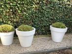 Mooie witte elho tuinpotten  3 stuks, Ophalen, Kunststof, Rond, Zo goed als nieuw