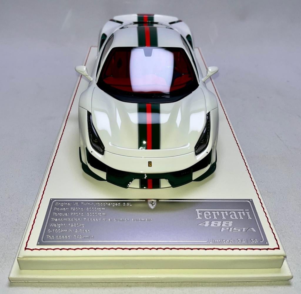 Ferrari 488 Pista Novitec 1:18 Wit van Davis & Giovanni, Hobby en Vrije tijd, Modelauto's | 1:18, Ophalen of Verzenden, Nieuw