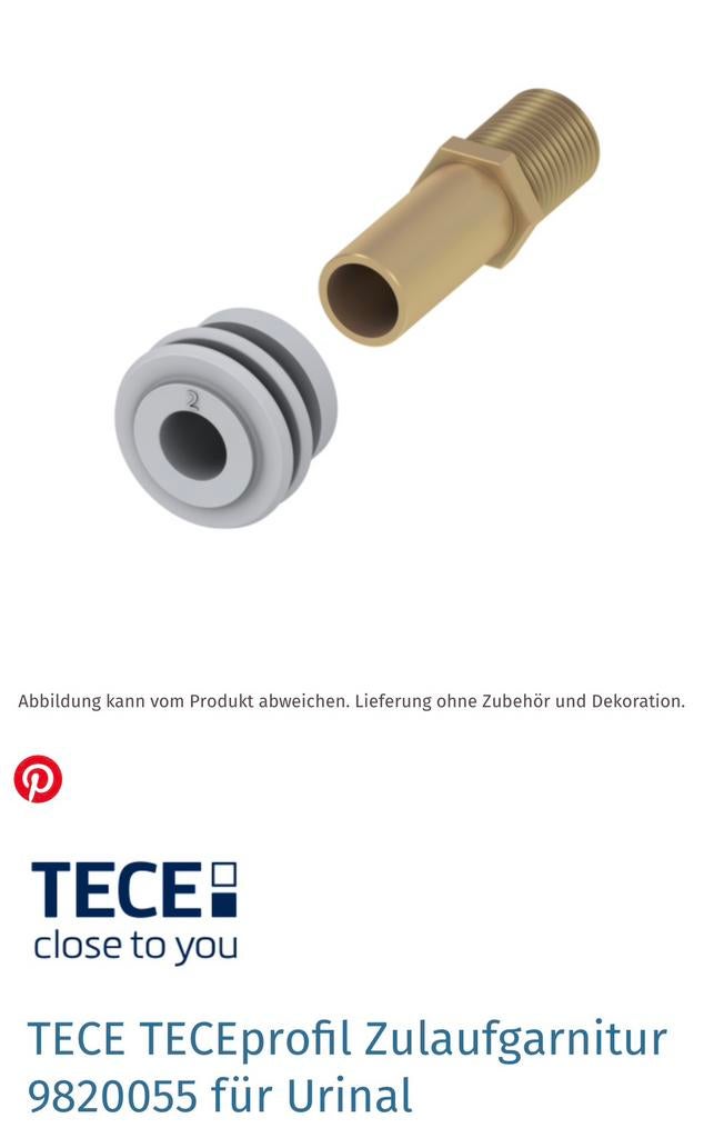 Tece inlaatgarnituur 9820055, Doe-het-zelf en Verbouw, Ophalen of Verzenden, Nieuw, Toilet