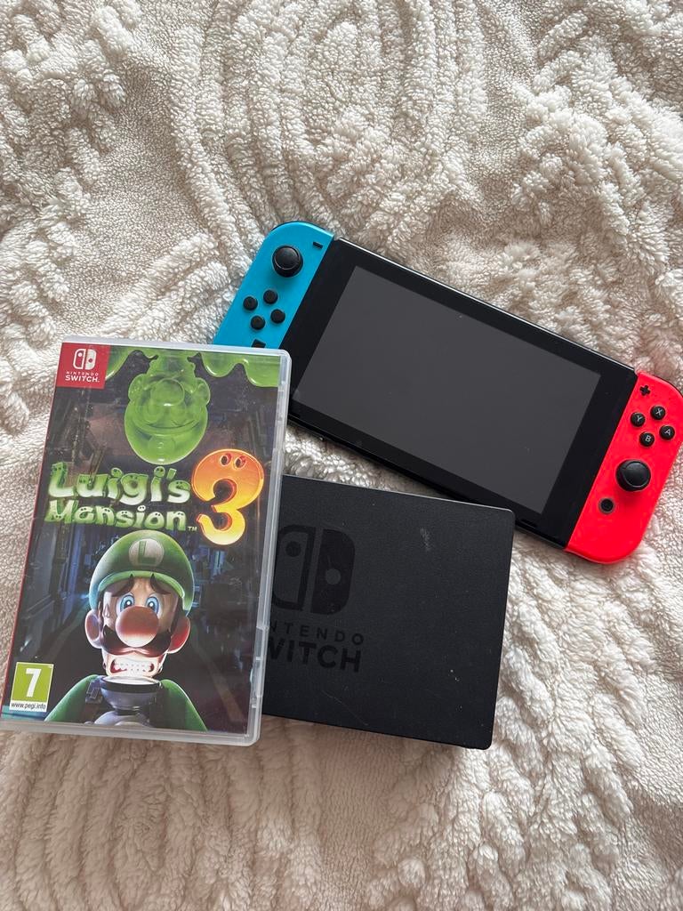 Nintendo Switch met Luigi's Mansion 3, Met 2 controllers, Ophalen of Verzenden, Switch Original, Gebruikt