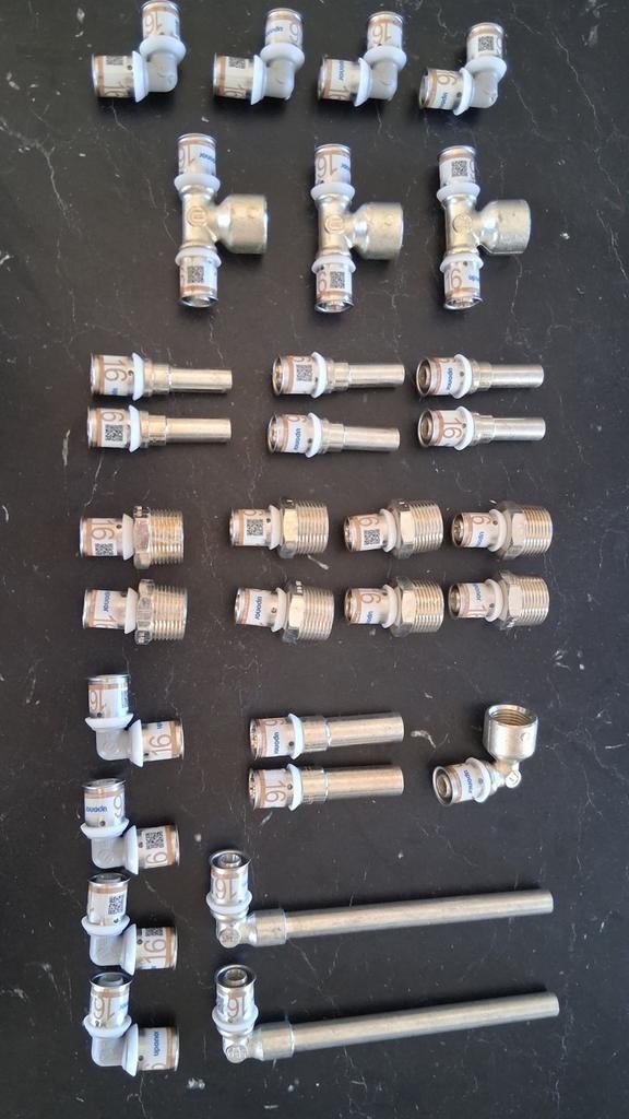 Partij Uponor S-Press Plus perskoppelingen 16 mm, Doe-het-zelf en Verbouw, Verwarming en Radiatoren, Ophalen of Verzenden, Nieuw