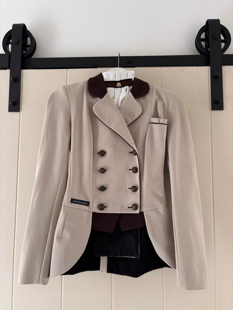 Chique Lamantia Couture mini frack wedstrijdjas maat 32/34, Dieren en Toebehoren, Paardrijkleding, Zo goed als nieuw, Dames, Bovenkleding