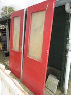 Dubbele deuren met glas, Ophalen, Gebruikt, Minder dan 80 cm, Buitendeur