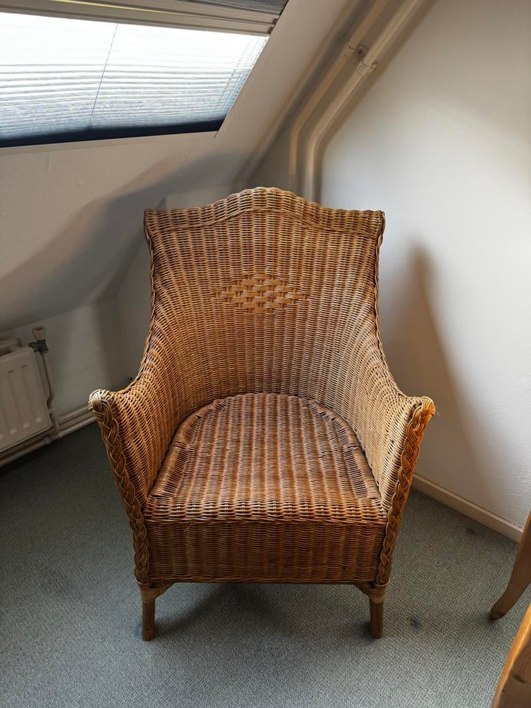 Rotan stoel, Huis en Inrichting, Fauteuils, Ophalen, Zo goed als nieuw, 75 tot 100 cm, 50 tot 75 cm