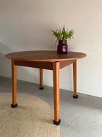 Midcentury vintage teak eettafel uitschuifbaar, Ophalen, Gebruikt, Vijf personen of meer, X