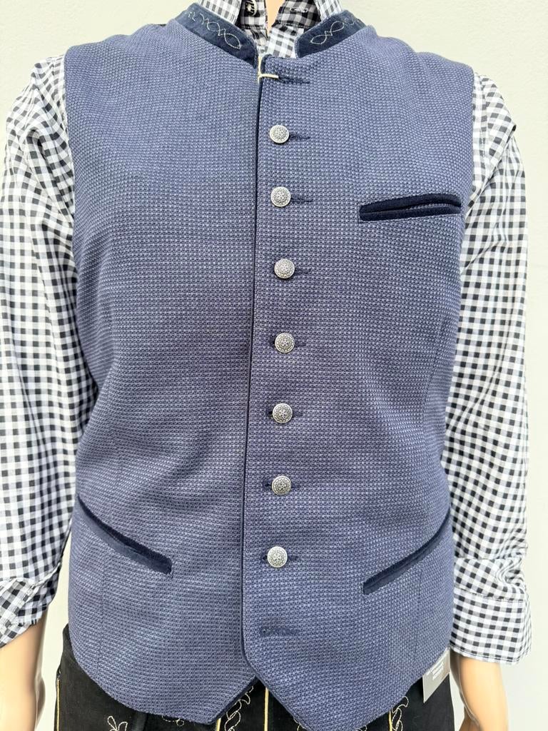 Trachten jacquet gilet maat 54 & 56 blauw, Ophalen of Verzenden, Nieuw, Maat 56/58 (XL), Blauw