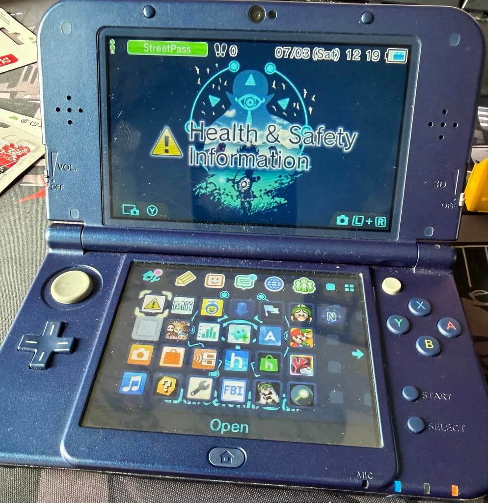New 3DS XL met dubbel IPS scherm, Ophalen of Verzenden, Gebruikt, Blauw, 3DS XL