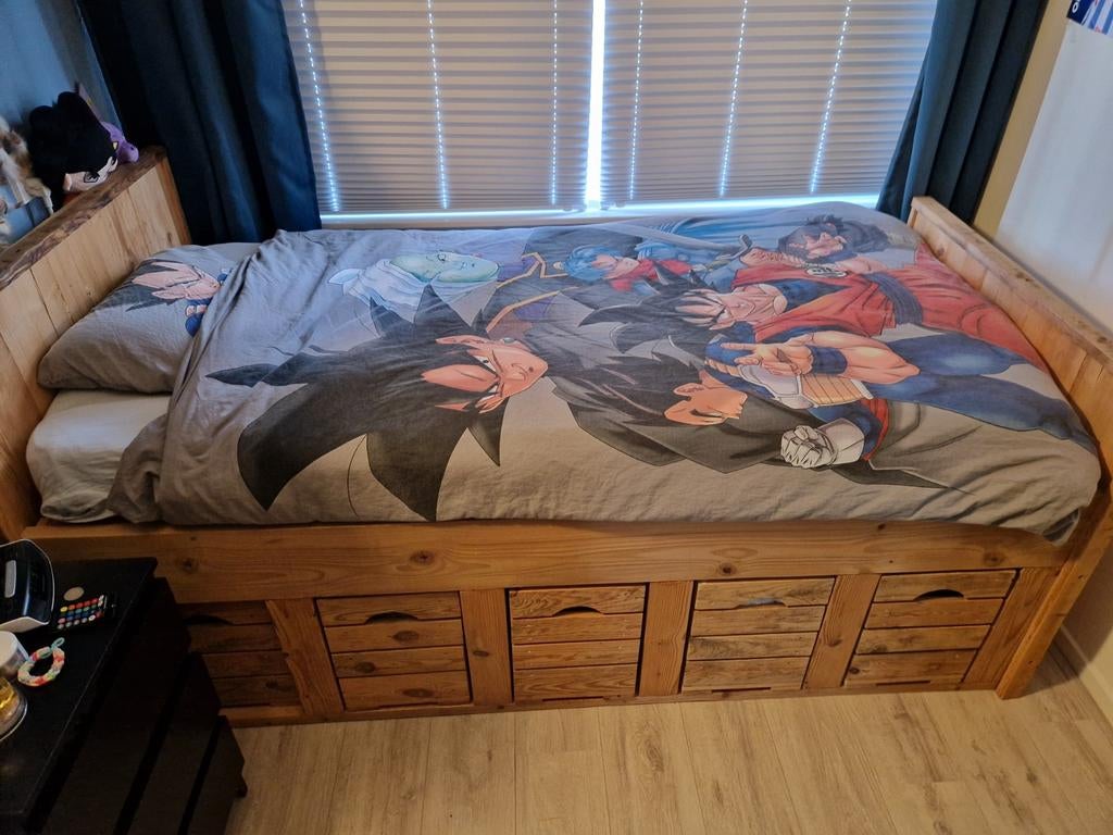 Eenpersoonsbed van steigerhout, Ophalen of Verzenden, Gebruikt