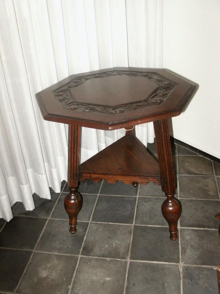 Oud Hollands WIJNTAFELTJE ~ BIJZETTAFELTJE, Huis en Inrichting, Tafels | Bijzettafels, Minder dan 55 cm, Gebruikt, Rond, 60 cm of meer