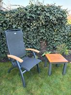Nette Hartman Da Vinci tuinstoel + bijzettafeltje / hocker, Ophalen, Zo goed als nieuw, Teakhout, Verstelbaar